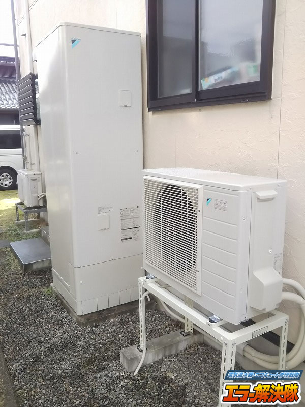 三菱エコキュート床暖房機能付き460Ｌから ダイキンエコキュート460Lへ入替え　富山県富山市